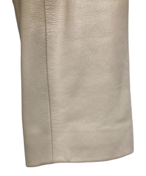 BALMAIN（バルマン）BALMAIN (バルマン) ラムレザーコート アイボリー サイズ:11の古着・服飾アイテム