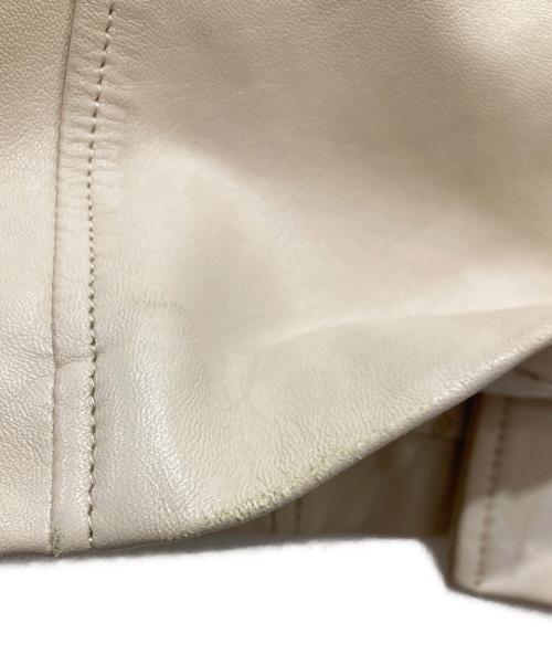 BALMAIN（バルマン）BALMAIN (バルマン) ラムレザーコート アイボリー サイズ:11の古着・服飾アイテム