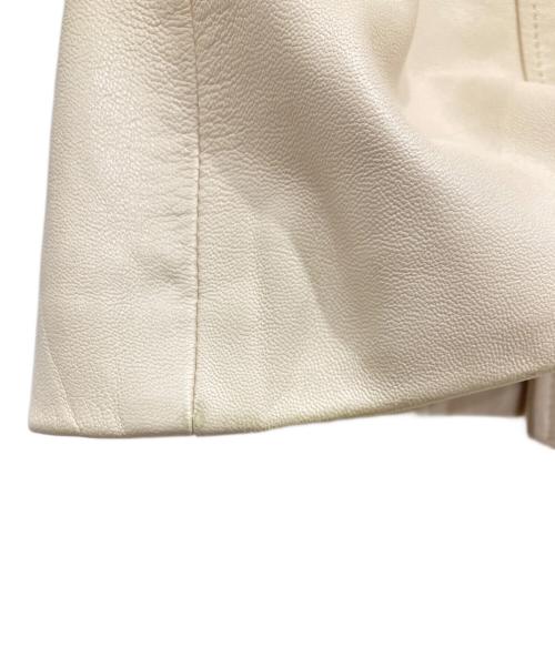 BALMAIN（バルマン）BALMAIN (バルマン) ラムレザーコート アイボリー サイズ:11の古着・服飾アイテム