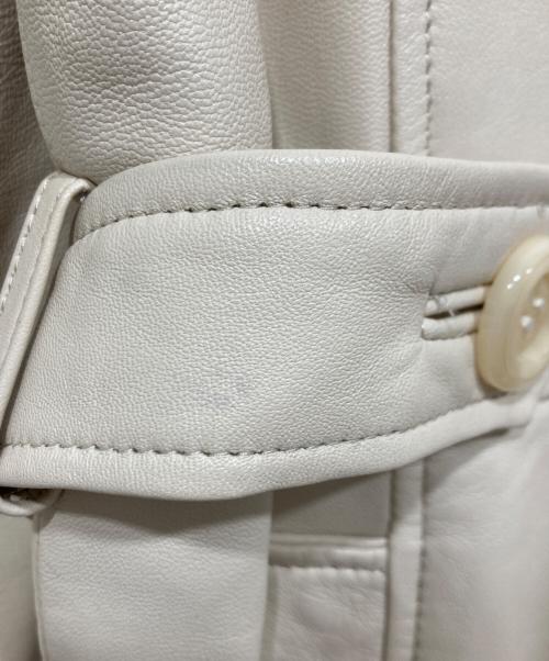BALMAIN（バルマン）BALMAIN (バルマン) ラムレザーコート アイボリー サイズ:11の古着・服飾アイテム