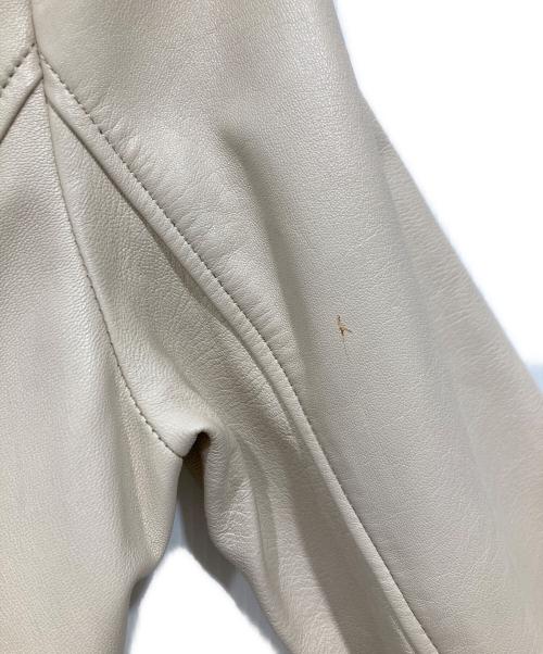 BALMAIN（バルマン）BALMAIN (バルマン) ラムレザーコート アイボリー サイズ:11の古着・服飾アイテム