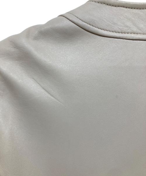 BALMAIN（バルマン）BALMAIN (バルマン) ラムレザーコート アイボリー サイズ:11の古着・服飾アイテム