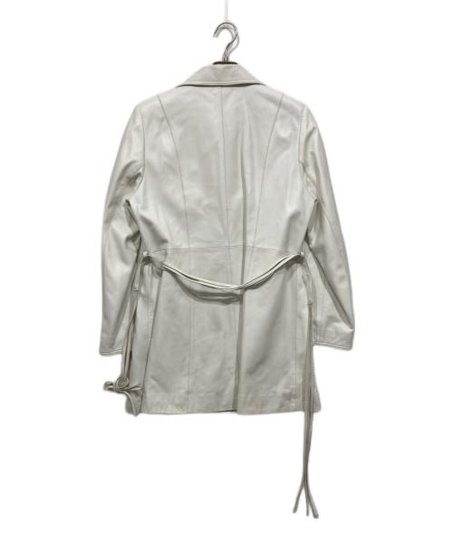 BALMAIN（バルマン）BALMAIN (バルマン) ラムレザーコート ホワイト サイズ:11の古着・服飾アイテム