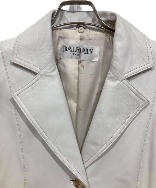 BALMAIN（バルマン）BALMAIN (バルマン) ラムレザーコート ホワイト サイズ:11の古着・服飾アイテム