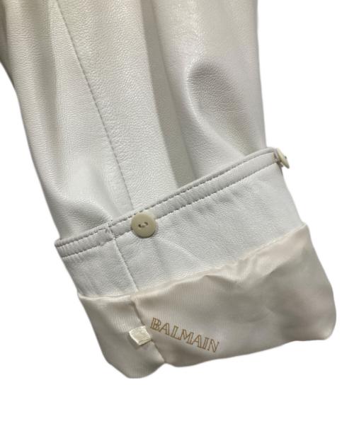 BALMAIN（バルマン）BALMAIN (バルマン) ラムレザーコート ホワイト サイズ:11の古着・服飾アイテム
