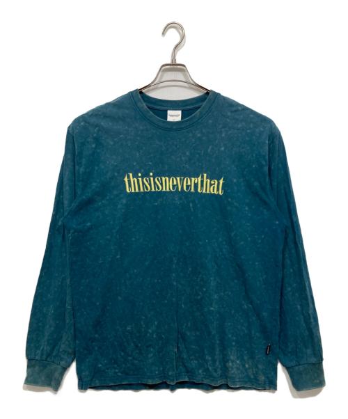 thisisneverthat（ディスイズネバーザット）thisisneverthat (ディスイズネバーザット) タイダイロゴロングスリーブカットソー ブルー サイズ:Lの古着・服飾アイテム