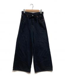 Maison Margiela（メゾンマルジェラ）の古着「デニムワイドパンツ / ワイド ライトウェイトデニム 5ポケット トラウザーズ」｜ブラック