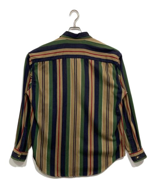 L.L.Bean（エルエルビーン）L.L.Bean (エルエルビーン) マルチストライプシャツ ベージュ×グリーン サイズ:Lの古着・服飾アイテム