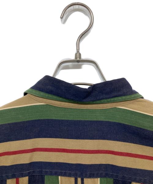 L.L.Bean（エルエルビーン）L.L.Bean (エルエルビーン) マルチストライプシャツ ベージュ×グリーン サイズ:Lの古着・服飾アイテム
