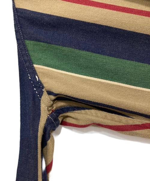 L.L.Bean（エルエルビーン）L.L.Bean (エルエルビーン) マルチストライプシャツ ベージュ×グリーン サイズ:Lの古着・服飾アイテム