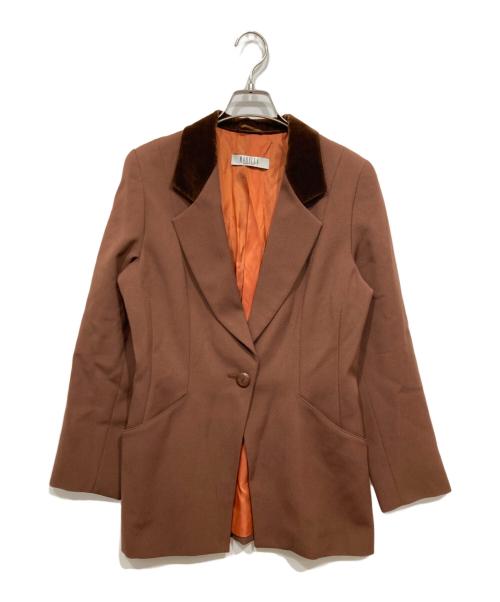 MARELLA（マレーラ）MARELLA (マレーラ) ベルベットカラーテーラードジャケット ブラウン サイズ:IT42の古着・服飾アイテム
