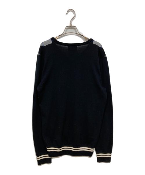 FRED PERRY（フレッドペリー）FRED PERRY (フレッドペリー) アーガイル ウールニットセーター ブラック サイズ:Ｍの古着・服飾アイテム