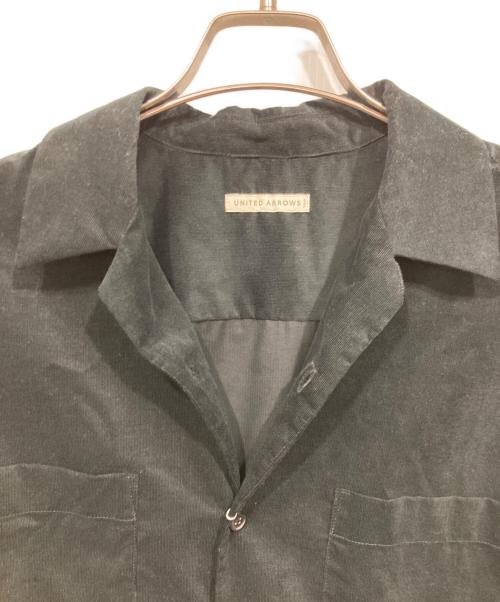 UNITED ARROWS（ユナイテッドアローズ）UNITED ARROWS (ユナイテッドアローズ) コーデュロイオープンカラーシャツ ブラック サイズ:Mの古着・服飾アイテム