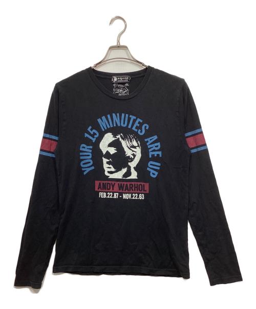 Andy Warhol by HYSTERIC GLAMOUR（アンディーウォーホルバイヒステリックグラマー）Andy Warhol by HYSTERIC GLAMOUR (アンディーウォーホルバイヒステリックグラマー) ロングスリーブカットソー ブラック サイズ:Mの古着・服飾アイテム