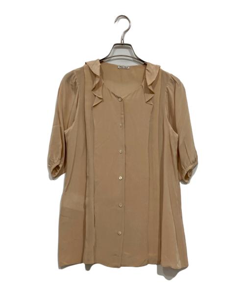 MIU MIU（ミュウミュウ）MIU MIU (ミュウミュウ) シルクブラウス ベージュ サイズ:38の古着・服飾アイテム