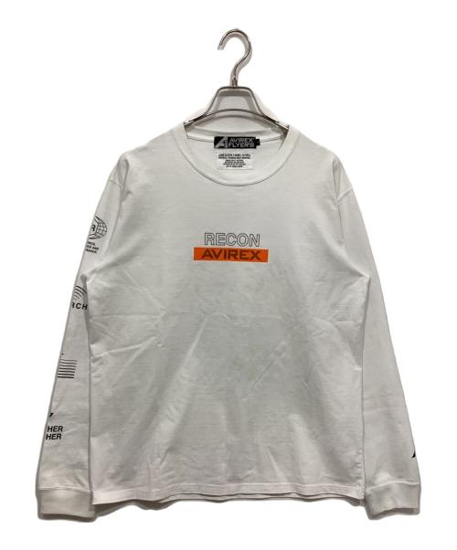 AVIREX（アヴィレックス）AVIREX (アヴィレックス) ロングスリーブカットソー ホワイト サイズ:XLの古着・服飾アイテム