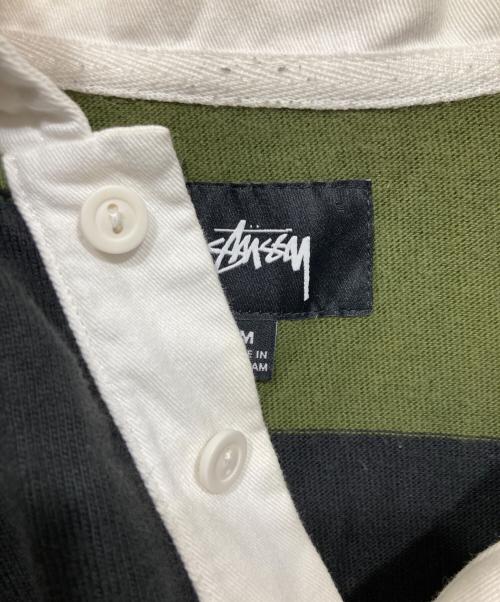 stussy（ステューシー）stussy (ステューシー) Classic Stripe Rugby / フットボールTシャツ グリーン サイズ:Mの古着・服飾アイテム