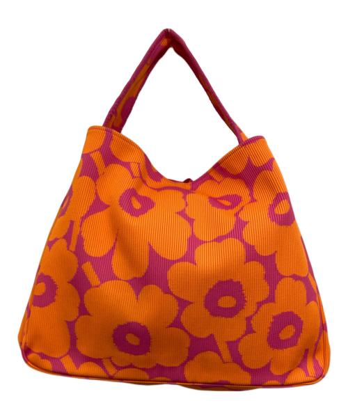 marimekko（マリメッコ）marimekko (マリメッコ) ショルダーバッグ / KNITTED BAG LARGE UNIKKO ピンク×オレンジの古着・服飾アイテム