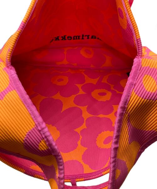 marimekko（マリメッコ）marimekko (マリメッコ) ショルダーバッグ / KNITTED BAG LARGE UNIKKO ピンク×オレンジの古着・服飾アイテム