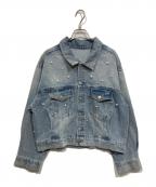 La boutique BonBonラブティックボンボン）の古着「パール付デニムジャケット」｜インディゴ