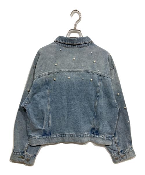 La boutique BonBon（ラブティックボンボン）La boutique BonBon (ラブティックボンボン) パール付デニムジャケット インディゴ サイズ:freeの古着・服飾アイテム