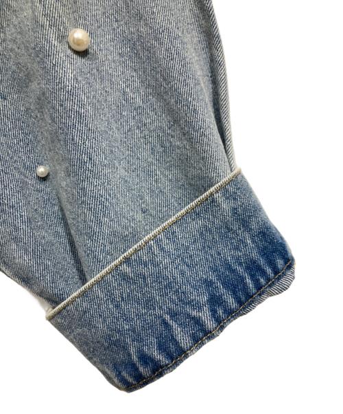La boutique BonBon（ラブティックボンボン）La boutique BonBon (ラブティックボンボン) パール付デニムジャケット インディゴ サイズ:freeの古着・服飾アイテム