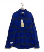 AVIREX LTDアヴィレックス）の古着「ONE POINT FLANNEL CHECK SHIRT」｜ブルー