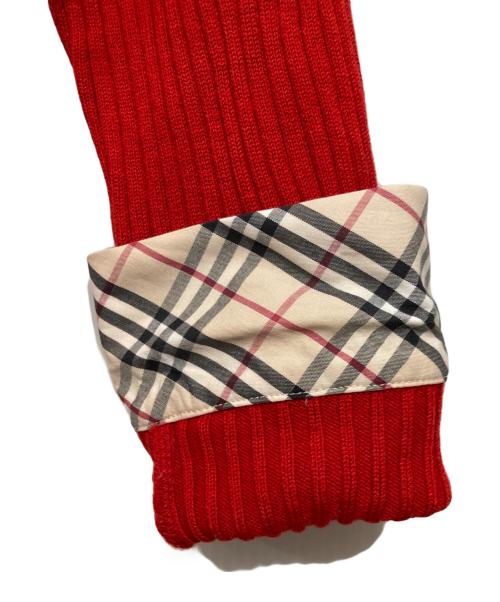 BURBERRY LONDON（バーバリーロンドン）BURBERRY LONDON (バーバリーロンドン) リブニット切り替えシャツ レッド サイズ:2の古着・服飾アイテム