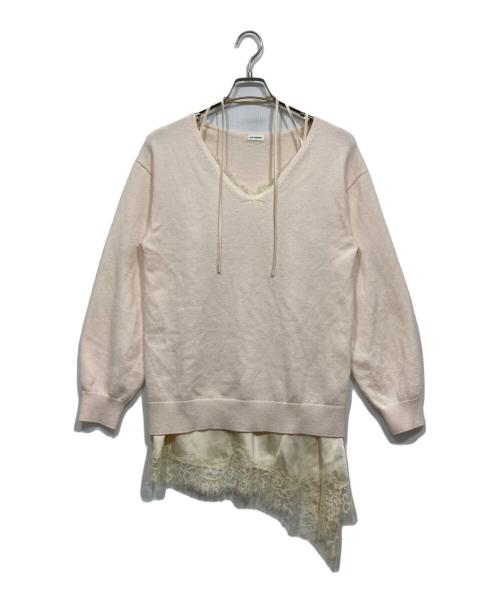 Lily Brown（リリーブラウン）Lily Brown (リリーブラウン) カシミヤブレンドニットセットサテンミニワンピース ピンク サイズ:Fの古着・服飾アイテム