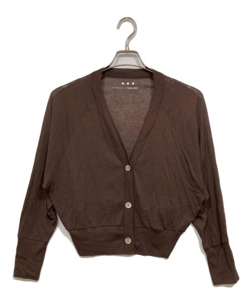 THREE DOTS（スリードッツ）THREE DOTS (スリードッツ) ソフトシースルー カーディガン ブラウン サイズ:Sの古着・服飾アイテム