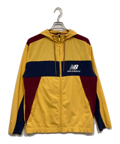 NEW BALANCE（ニューバランス）NEW BALANCE (ニューバランス) ナイロンジャケット イエロー×ネイビー サイズ:Lの古着・服飾アイテム