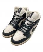 NIKEナイキ）の古着「ハイカットスニーカー / AIR JORDAN 1 MID SE/ Off Noir/Chalk」｜ホワイト×ネイビー / Off Noir