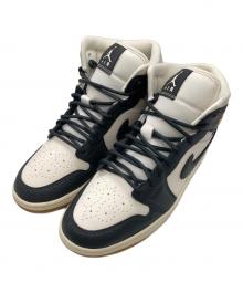 NIKE（ナイキ）の古着「ハイカットスニーカー / AIR JORDAN 1 MID SE/ Off Noir/Chalk」｜ホワイト×ネイビー / Off Noir