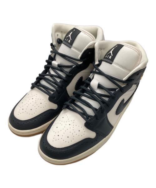NIKE（ナイキ）NIKE (ナイキ) ハイカットスニーカー / AIR JORDAN 1 MID SE/ Off Noir/Chalk ホワイト×ネイビー / Off Noir/Chalk サイズ:27.5の古着・服飾アイテム