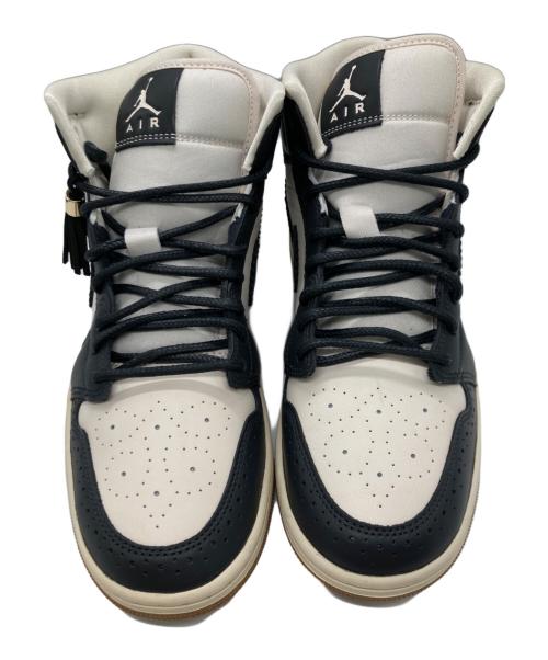 NIKE（ナイキ）NIKE (ナイキ) ハイカットスニーカー / AIR JORDAN 1 MID SE/ Off Noir/Chalk ホワイト×ネイビー / Off Noir/Chalk サイズ:27.5の古着・服飾アイテム