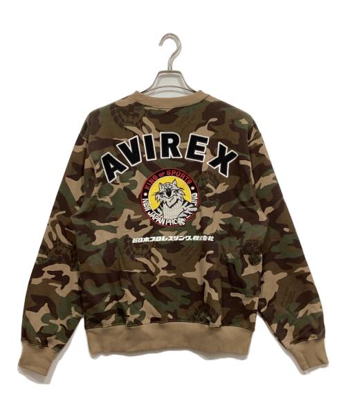 AVIREX（アヴィレックス）AVIREX (アヴィレックス) 新日本プロレス (シンニチプロレス) コラボスウェット ブラウン サイズ:Mの古着・服飾アイテム