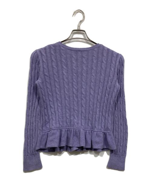 POLO RALPH LAUREN（ポロ・ラルフローレン）POLO RALPH LAUREN (ポロ・ラルフローレン) フレアケーブルニットカーディガン パープル サイズ:L/G　(12-14)の古着・服飾アイテム