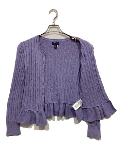 POLO RALPH LAUREN（ポロ・ラルフローレン）POLO RALPH LAUREN (ポロ・ラルフローレン) フレアケーブルニットカーディガン パープル サイズ:L/G　(12-14)の古着・服飾アイテム