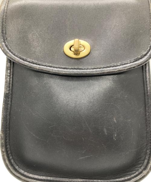 COACH（コーチ）COACH (コーチ) レザーショルダーバッグ ブラックの古着・服飾アイテム