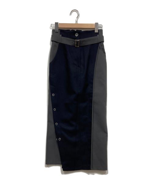 UNITED TOKYO（ユナイテッドトーキョー）UNITED TOKYO (ユナイテッドトーキョー) レイヤードカラータイトスカート グレー サイズ:2の古着・服飾アイテム