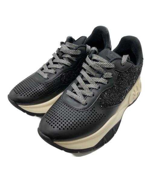 JIMMY CHOO（ジミーチュウ）JIMMY CHOO (ジミーチュウ) 厚底グリッタースニーカー ブラック サイズ:37の古着・服飾アイテム