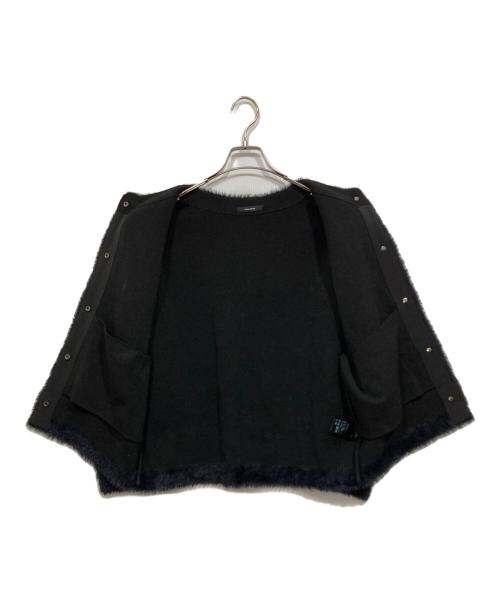 JOURNAL STANDARD（ジャーナルスタンダード）JOURNAL STANDARD (ジャーナルスタンダード) ダブルフェイスフェザークルーネックカーディガン ブラック サイズ:サイズ表記なしの古着・服飾アイテム