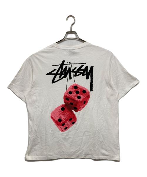 stussy（ステューシー）stussy (ステューシー) Fuzzy Dice Tee ホワイト サイズ:Lの古着・服飾アイテム