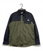 THE NORTH FACEザ ノース フェイス）の古着「L/S Nuptse Shirt」｜グリーン×ブラック