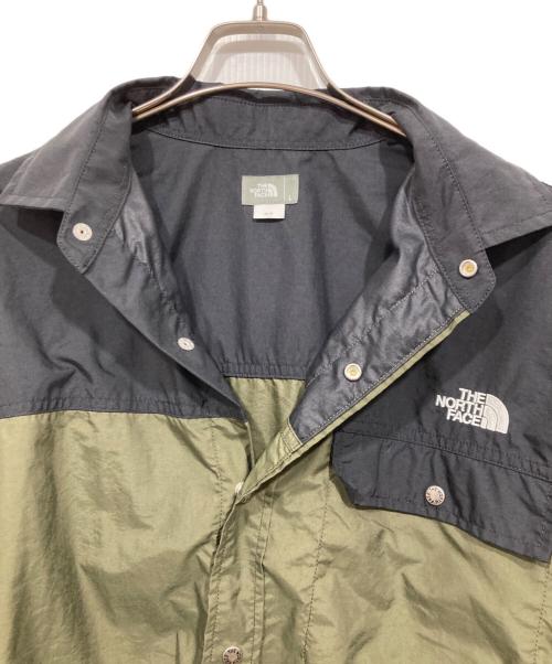 THE NORTH FACE（ザ ノース フェイス）THE NORTH FACE (ザ ノース フェイス) L/S Nuptse Shirt グリーン×ブラック サイズ:Lの古着・服飾アイテム