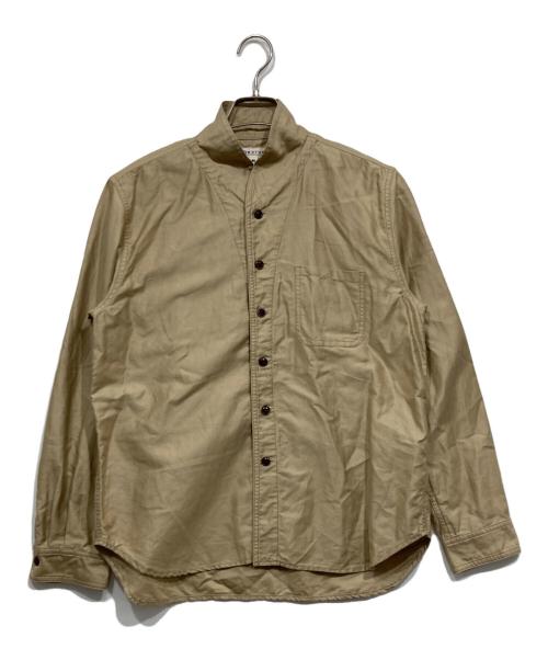 MOTOR by HIDEO MOTOIKE（ヒデオ モトイケ）MOTOR by HIDEO MOTOIKE (ヒデオ モトイケ) ショールカラーシャツ ベージュ サイズ:Ｍの古着・服飾アイテム