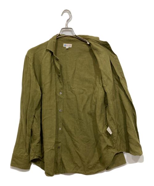 MOTOR by HIDEO MOTOIKE（ヒデオ モトイケ）MOTOR by HIDEO MOTOIKE (ヒデオ モトイケ) フレンチリネンシャツ オリーブ サイズ:Mの古着・服飾アイテム