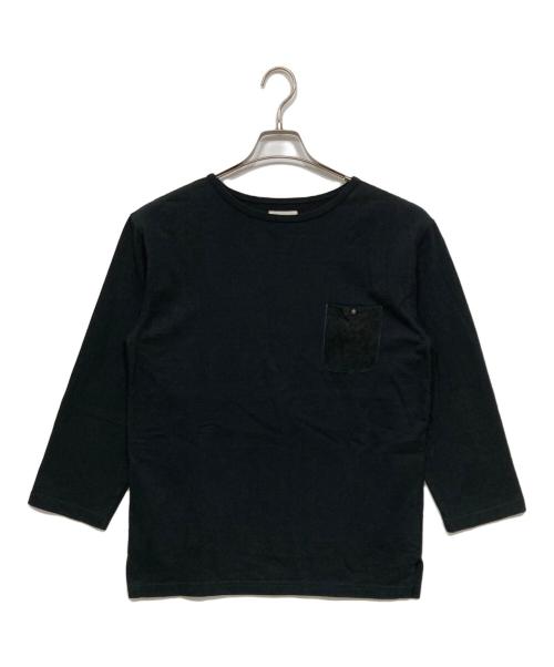 MOTOR by HIDEO MOTOIKE（ヒデオ モトイケ）MOTOR by HIDEO MOTOIKE (ヒデオ モトイケ) レザーポケットカットソー ブラック サイズ:Mの古着・服飾アイテム