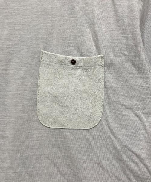 MOTOR by HIDEO MOTOIKE（ヒデオ モトイケ）MOTOR by HIDEO MOTOIKE (ヒデオ モトイケ) レザーポケットカットソー グレー サイズ:Mの古着・服飾アイテム