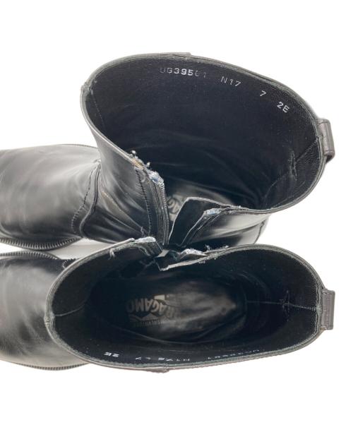 Salvatore Ferragamo（サルヴァトーレ フェラガモ）Salvatore Ferragamo (サルヴァトーレ フェラガモ) サイドジップブーツ ブラック サイズ:7EEの古着・服飾アイテム